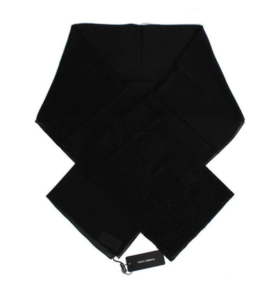 Black Silk Cotton Floral Scarf
