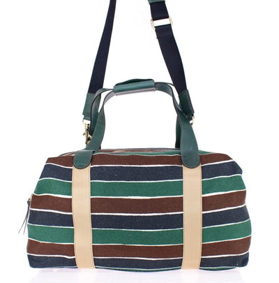 Multicolor striped boston bag