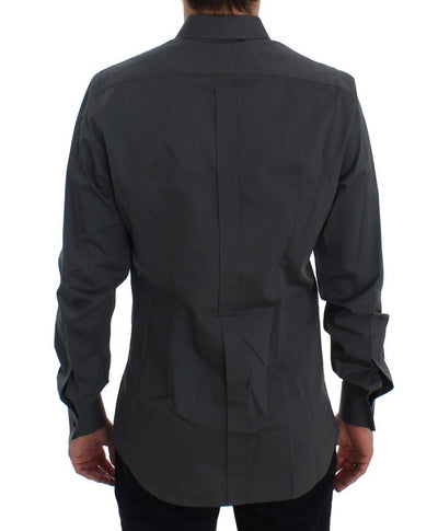 Gray Cotton Silk Slim Fit GOLD Shirt
