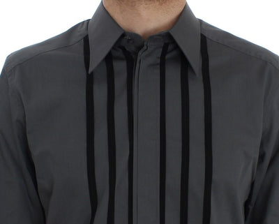 Gray Cotton Silk Slim Fit GOLD Shirt
