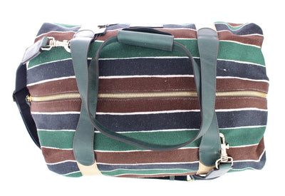 Multicolor striped boston bag