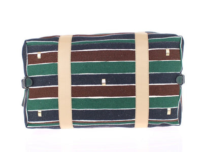 Multicolor striped boston bag