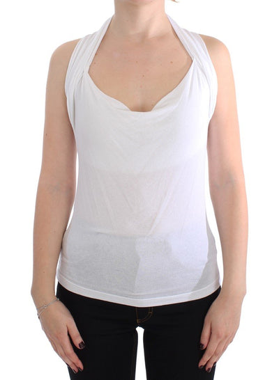 White Stretch Sleeveless Blouse