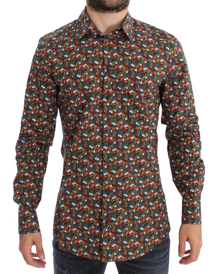 Tomato Garlic Print GOLD Slim Fit Shirt