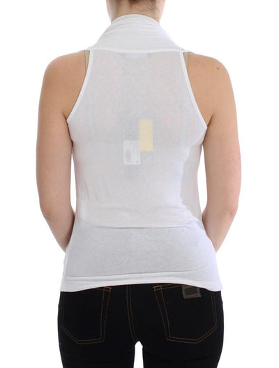 White Stretch Sleeveless Blouse