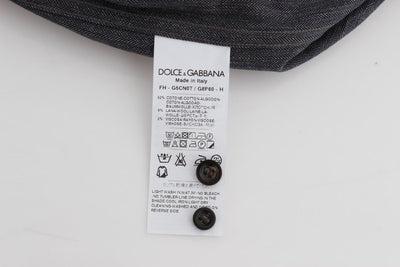Gray Casual Cotton Blend Shirt
