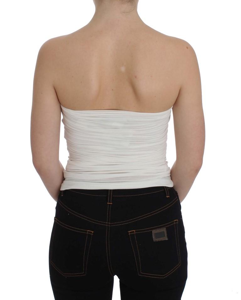 White Stretch Bustier Top