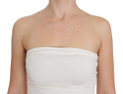 White Stretch Bustier Top