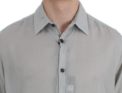 Gray Cotton Regular Fit Casual Shirt