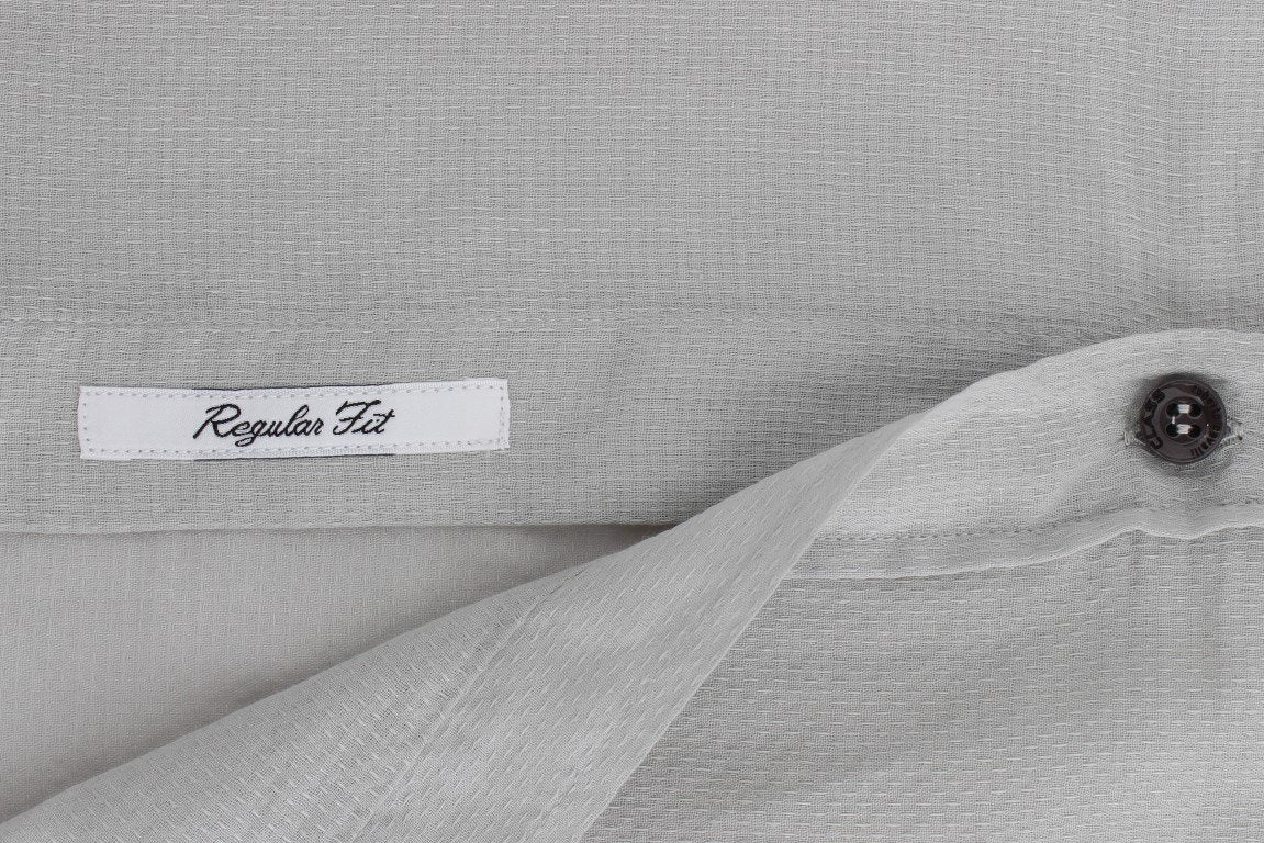 Gray Cotton Regular Fit Casual Shirt