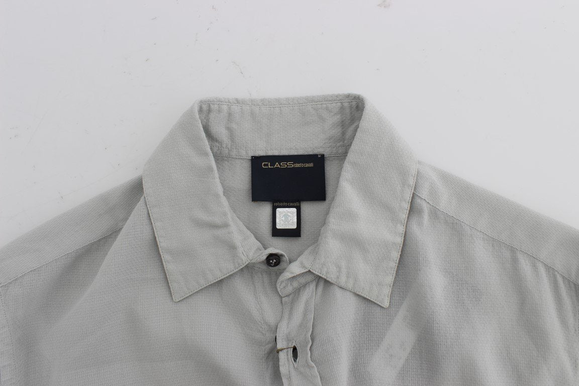 Gray Cotton Regular Fit Casual Shirt