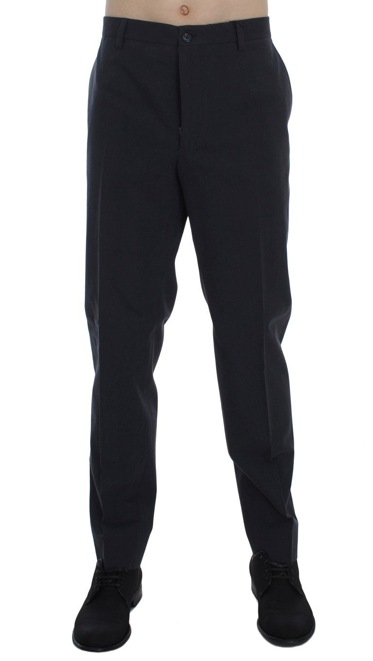 Blue Cotton Casual Chinos Slim Fit Pants