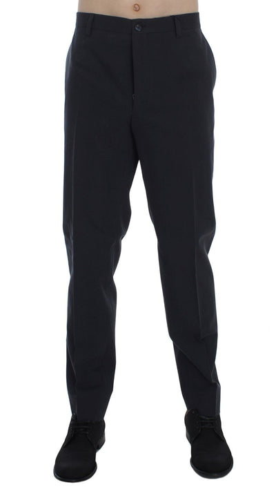 Blue Cotton Casual Chinos Slim Fit Pants