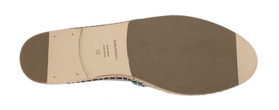 Blue Deer Leather Logo Espadrilles