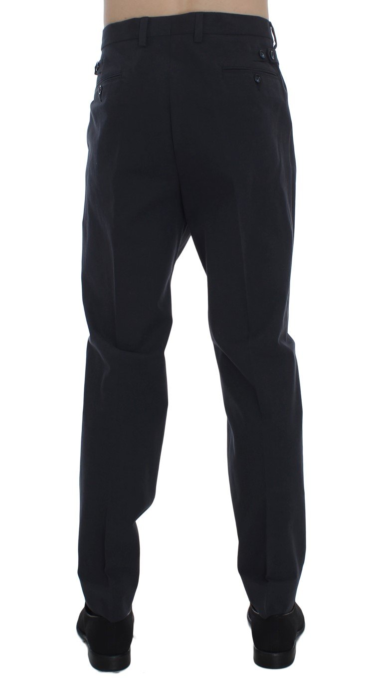 Blue Cotton Casual Chinos Slim Fit Pants