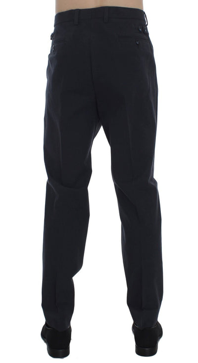 Blue Cotton Casual Chinos Slim Fit Pants