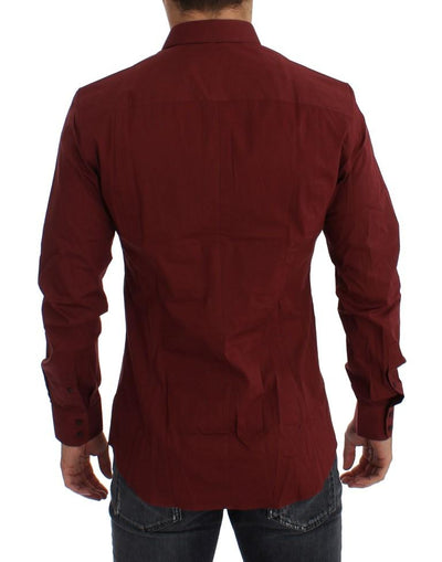 Red Cotton Stretch SICILIA Dress Shirt