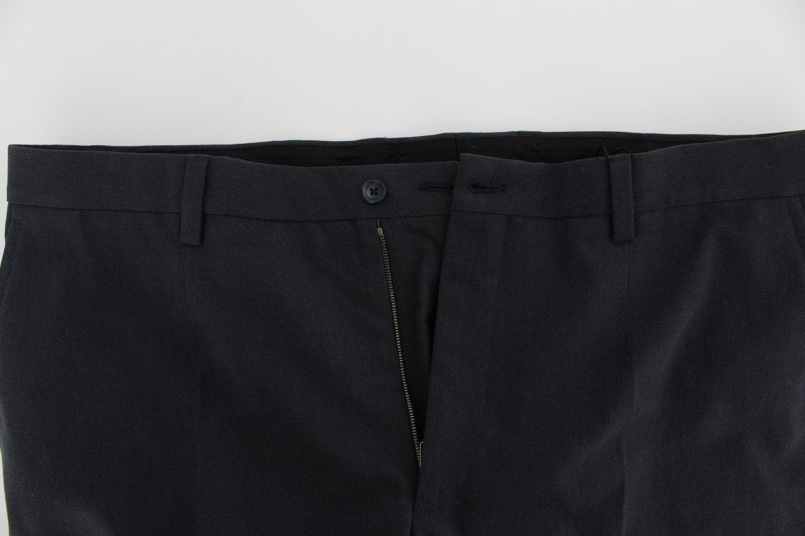 Blue Cotton Casual Chinos Slim Fit Pants