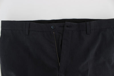 Blue Cotton Casual Chinos Slim Fit Pants