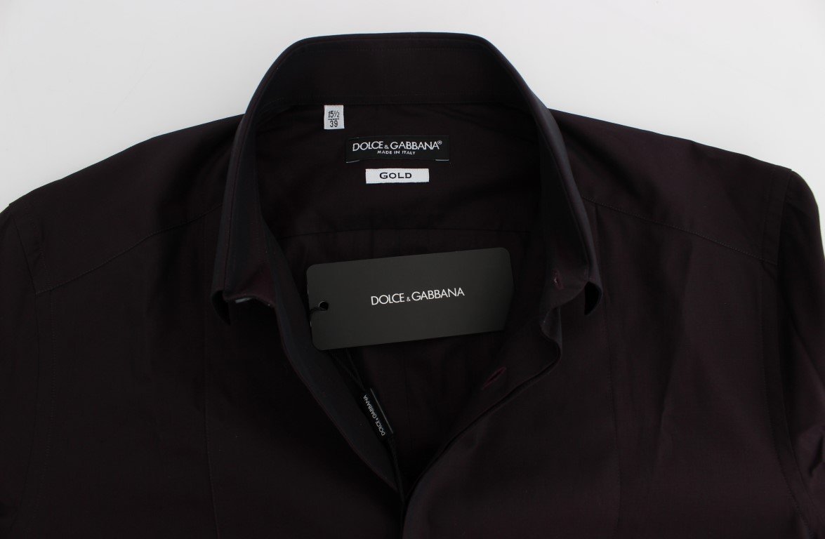 Purple Cotton Slim Fit GOLD Shirt
