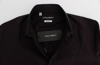 Purple Cotton Slim Fit GOLD Shirt