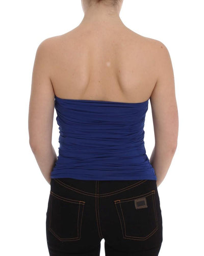 Blue Stretch Bustier Top