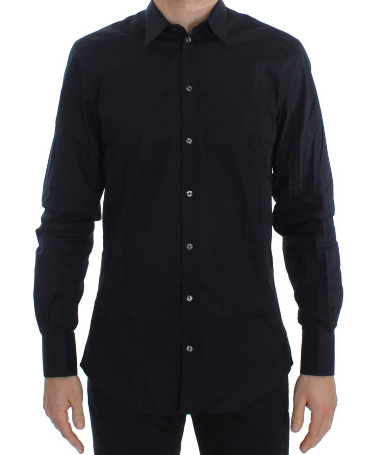 Blue Cotton Stretch Slim Fit GOLD Shirt