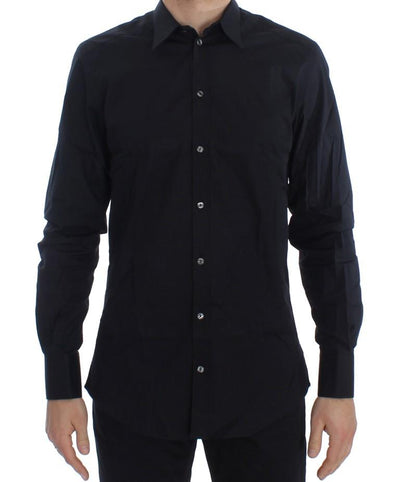 Blue Cotton Stretch Slim Fit GOLD Shirt