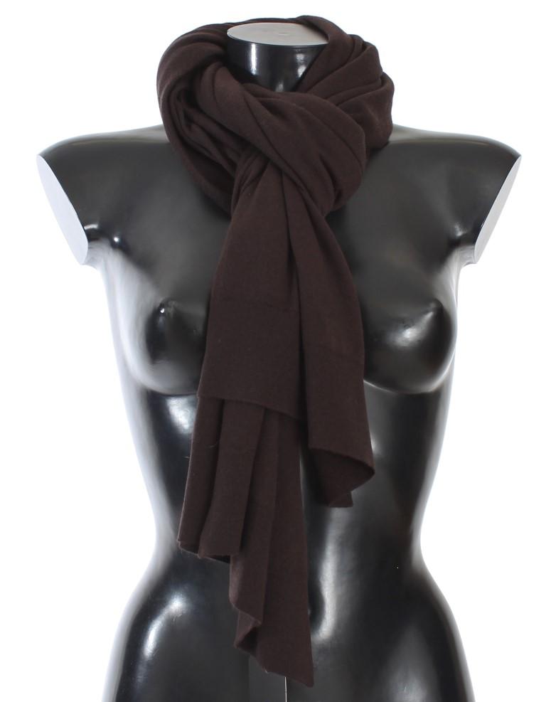 Brown Cashmere Knitted Scarf