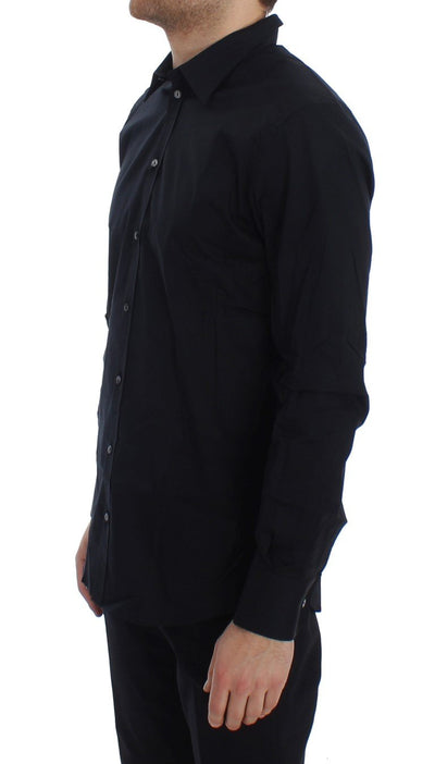 Blue Cotton Stretch Slim Fit GOLD Shirt