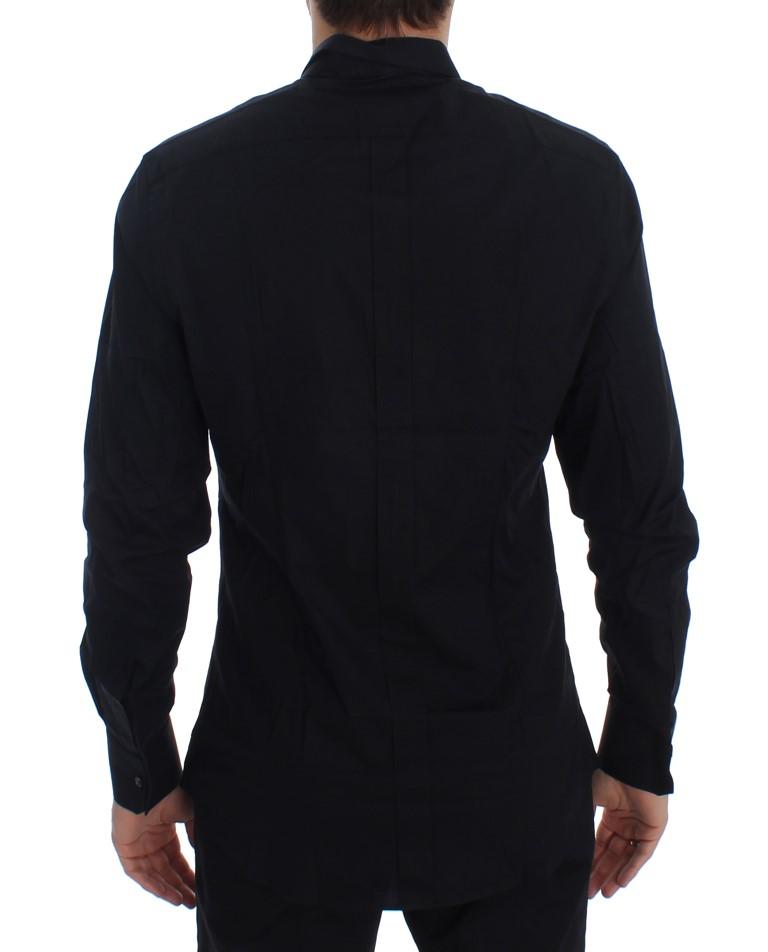 Blue Cotton Stretch Slim Fit GOLD Shirt