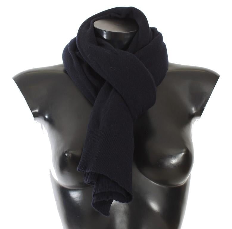 Blue Cashmere Knitted Scarf