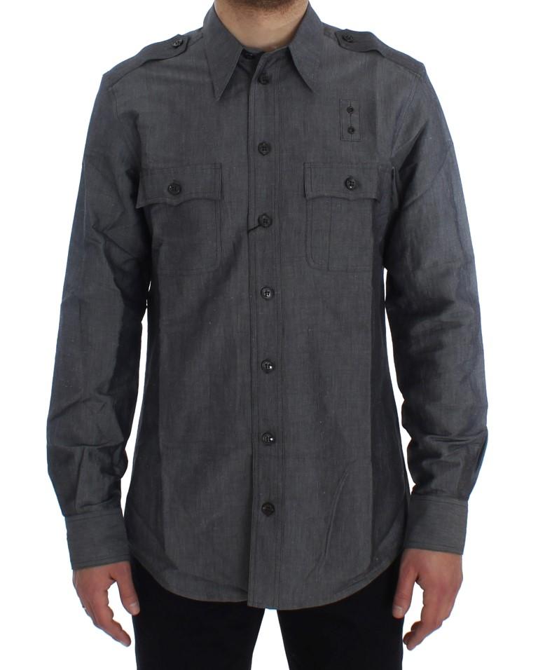 Gray Linen Cotton Casual Shirt