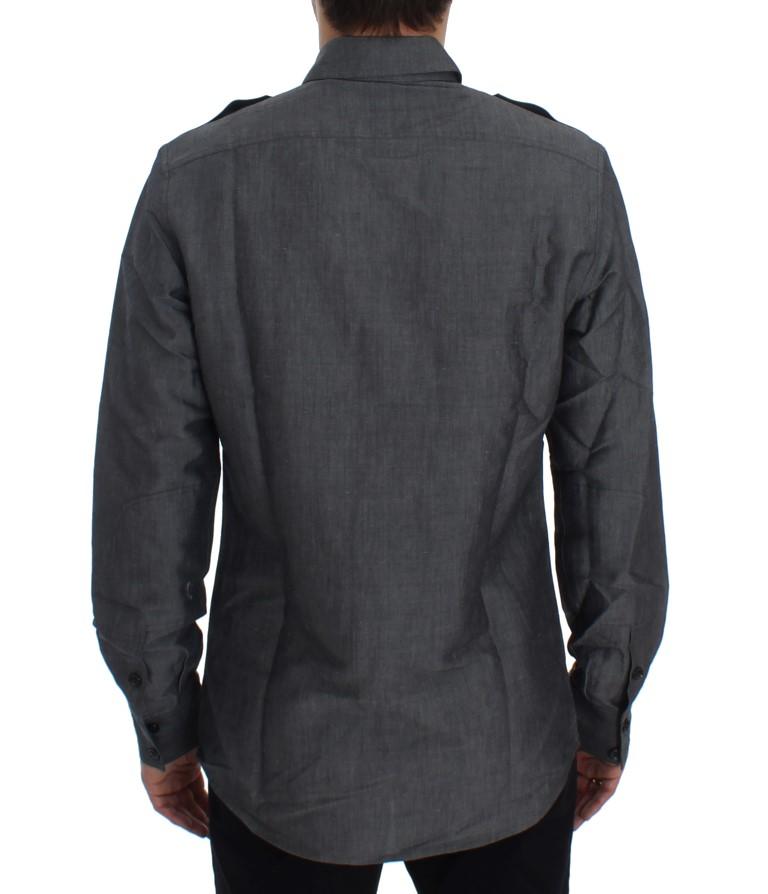 Gray Linen Cotton Casual Shirt