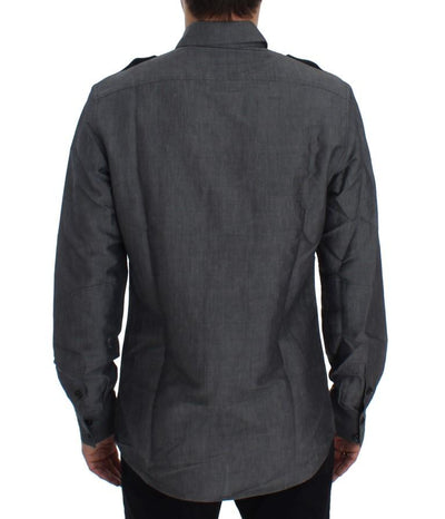 Gray Linen Cotton Casual Shirt