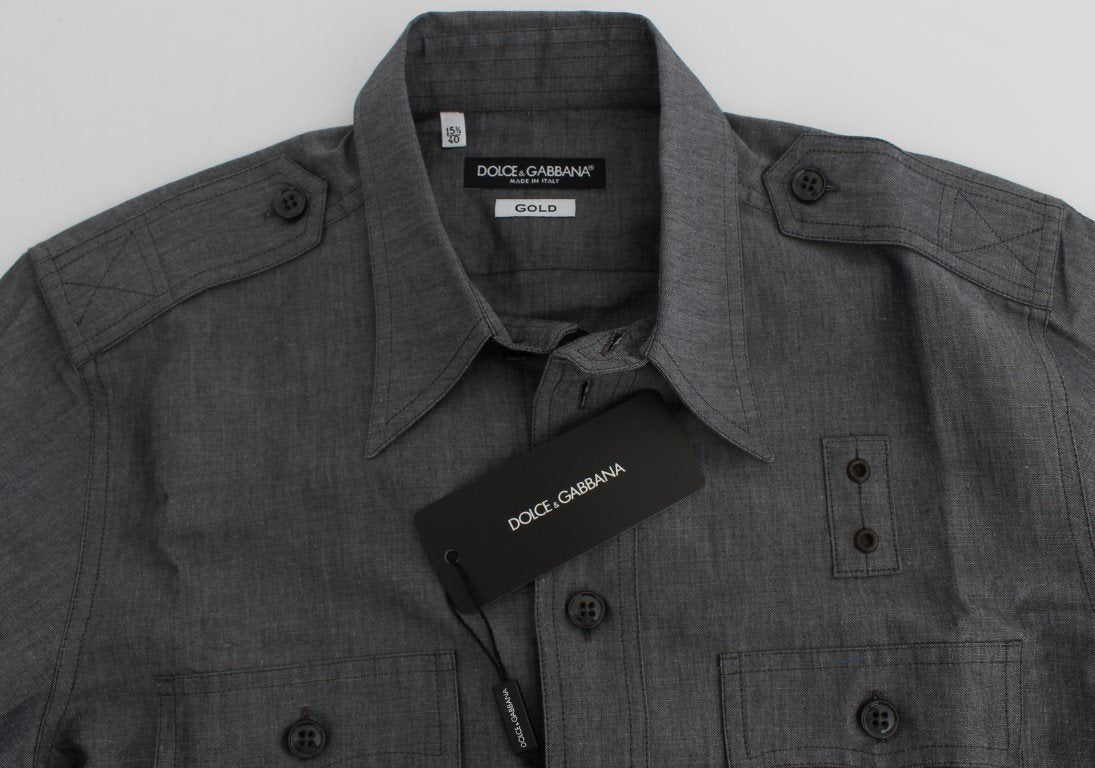 Gray Linen Cotton Casual Shirt
