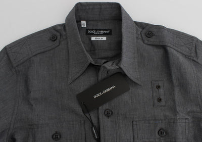Gray Linen Cotton Casual Shirt