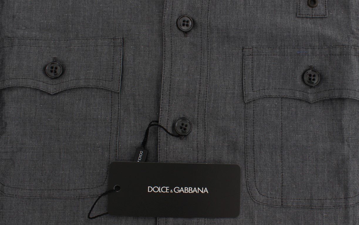 Gray Linen Cotton Casual Shirt
