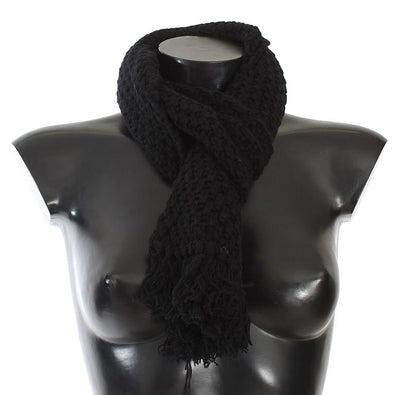 Black Cashmere Knitted Scarf
