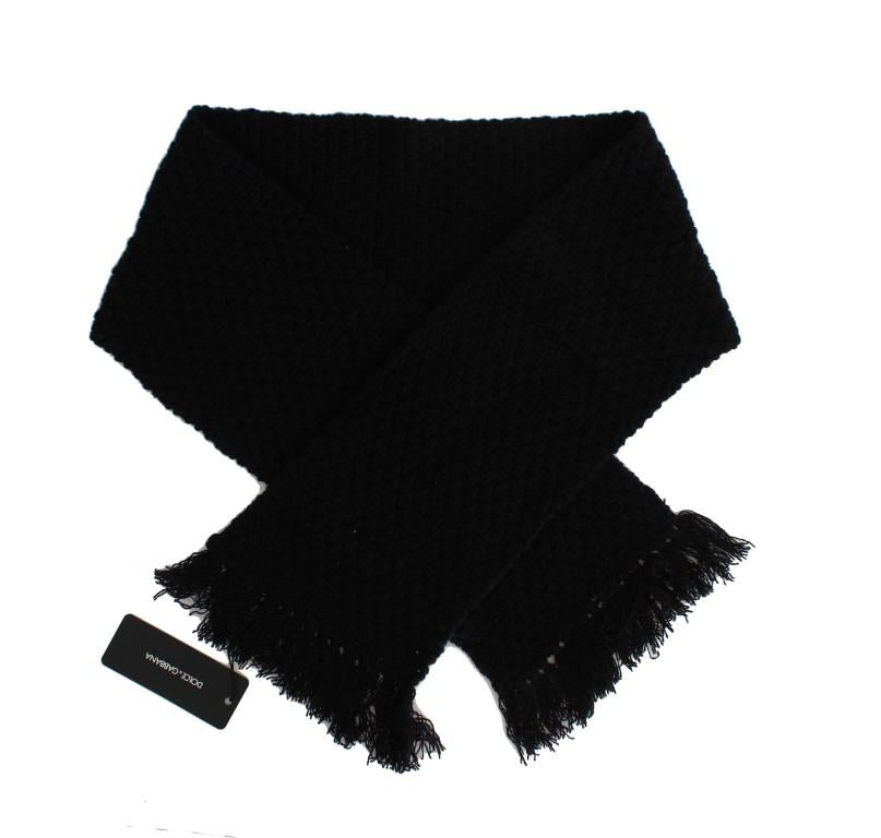 Black Cashmere Knitted Scarf