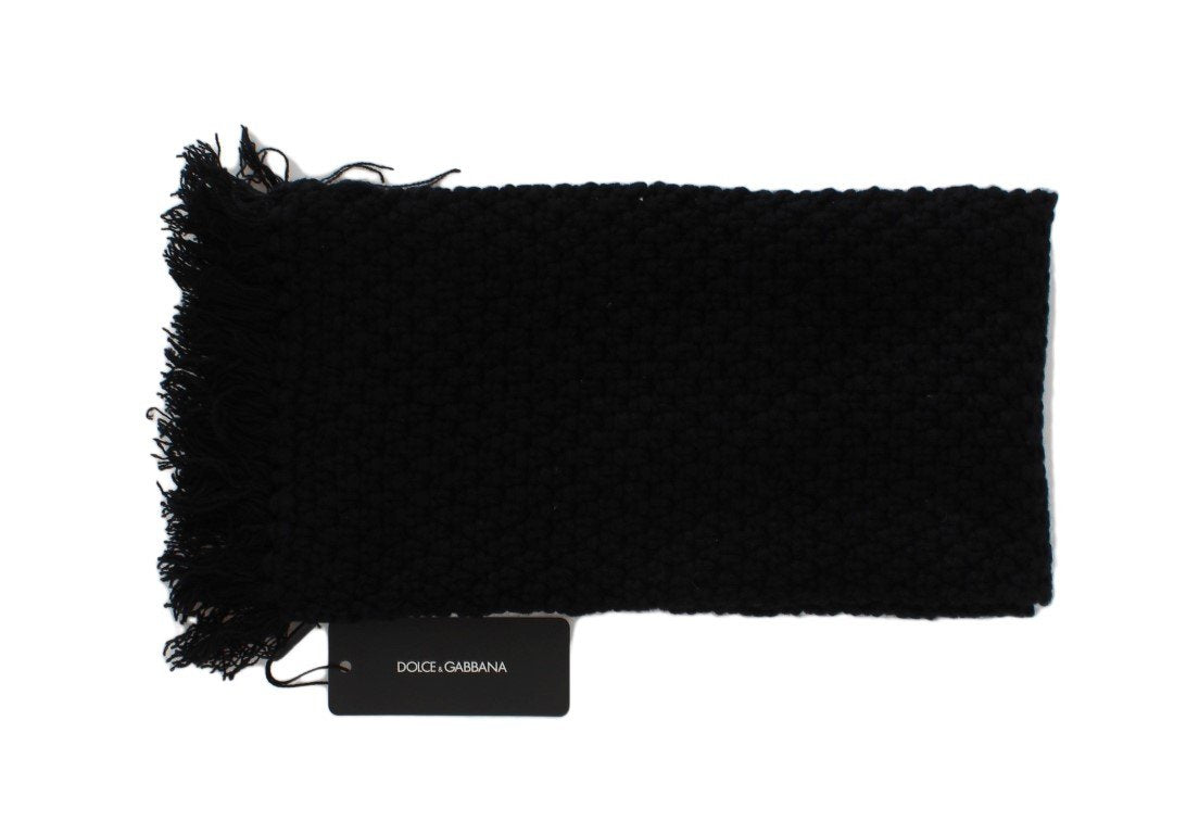 Black Cashmere Knitted Scarf