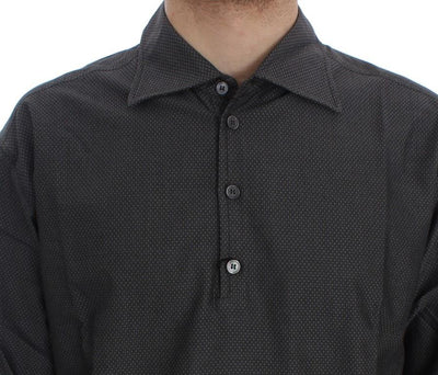 Gray Button Collar Cotton Shirt