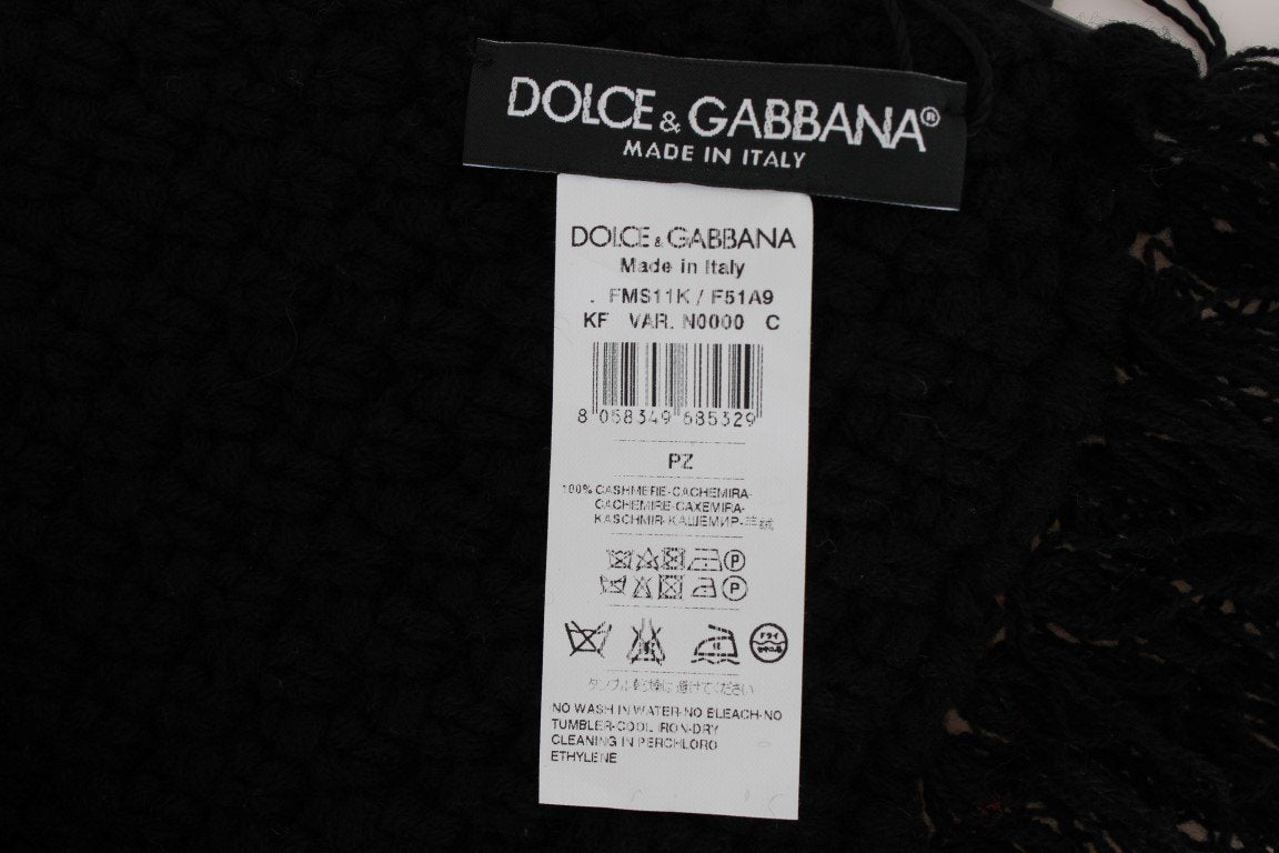 Black Cashmere Knitted Scarf