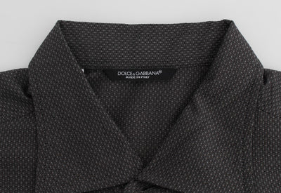 Gray Button Collar Cotton Shirt