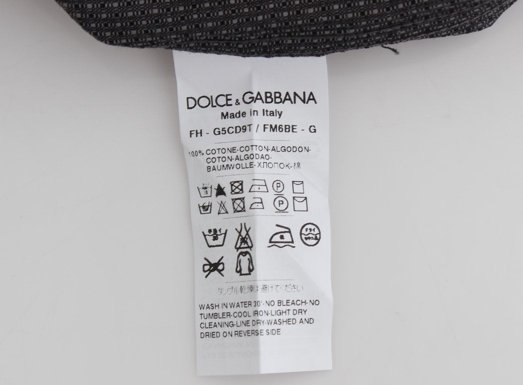 Gray Button Collar Cotton Shirt
