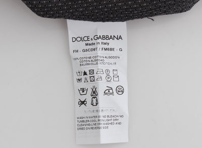 Gray Button Collar Cotton Shirt