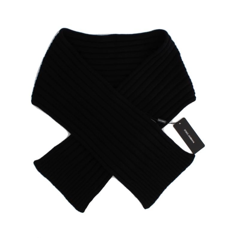 Black Cashmere Knitted Scarf