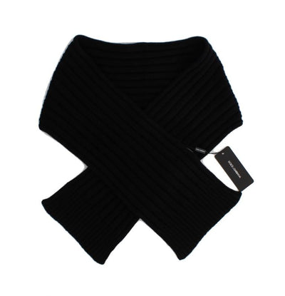 Black Cashmere Knitted Scarf