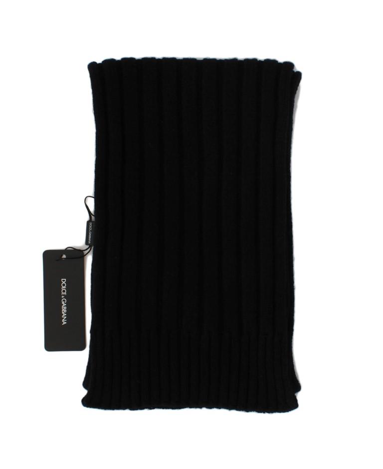 Black Cashmere Knitted Scarf