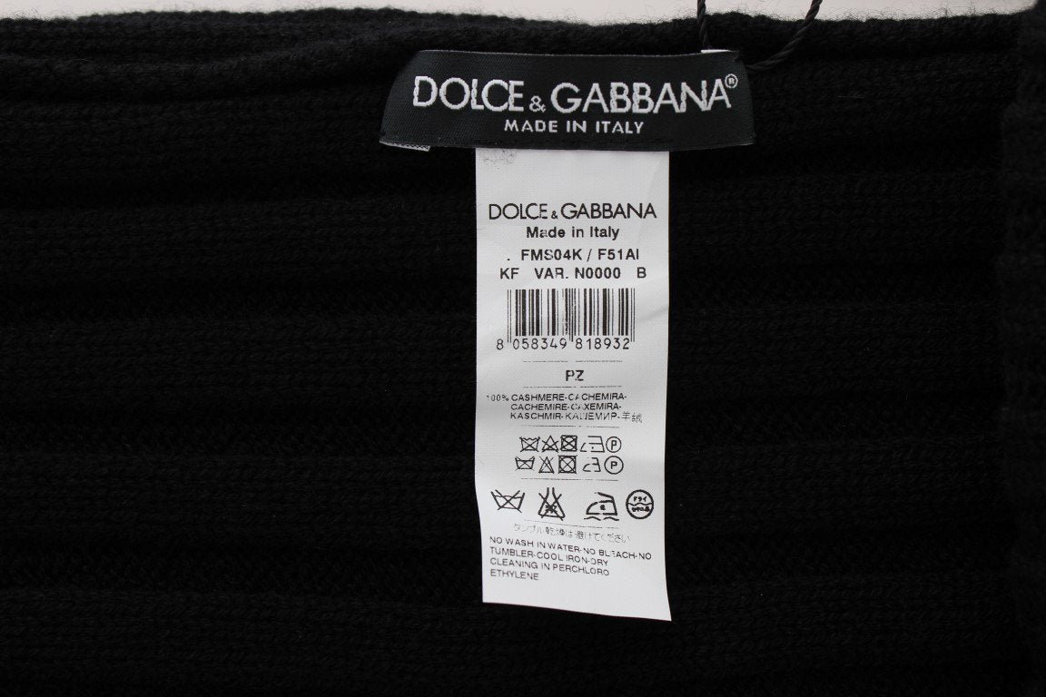 Black Cashmere Knitted Scarf